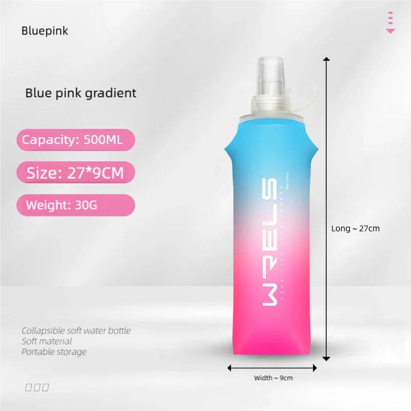 Sport TPU Faltflasche 250ml/500ml - Ultraleicht für Laufen, Marathon & Outdoor - 8 Farben