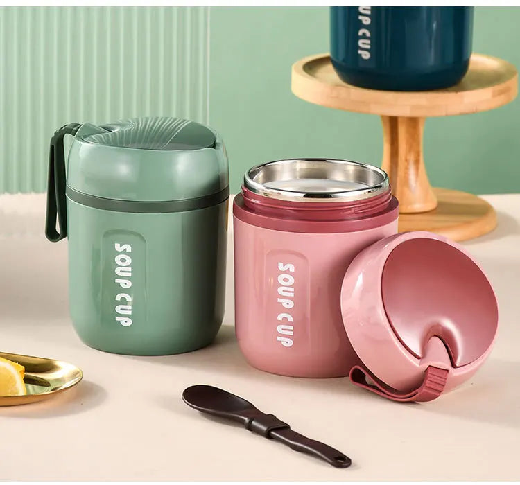 Thermische Edelstahl Lunchbox - Doppelwandig isoliert für Büro & Schule