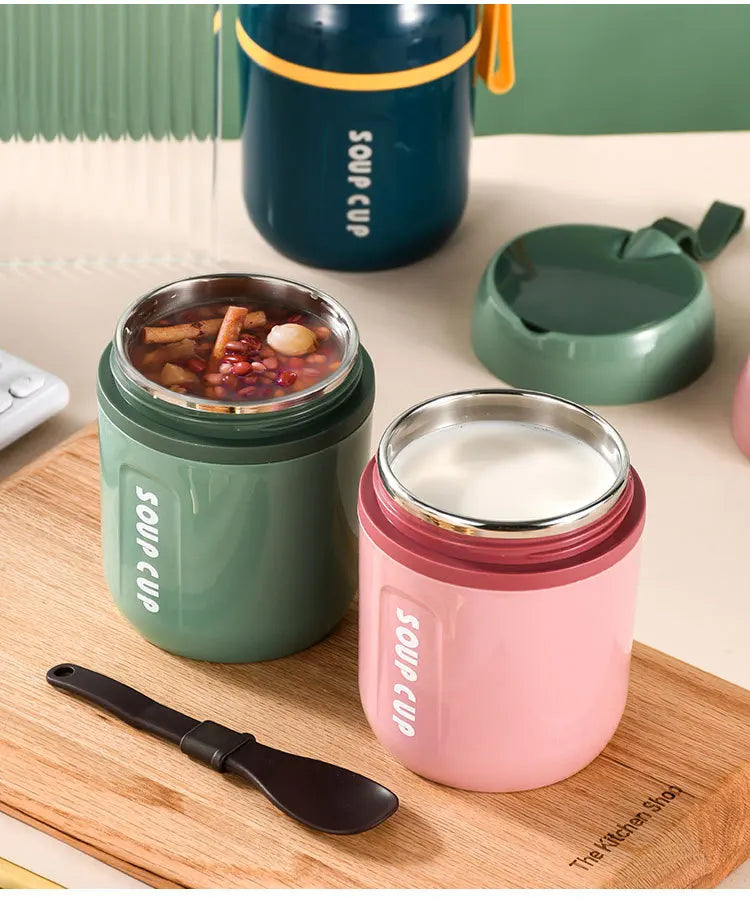 Thermische Edelstahl Lunchbox - Doppelwandig isoliert für Büro & Schule