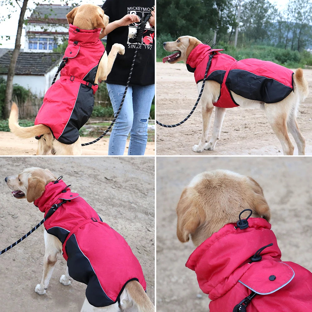Waterproof Big DWasserdichter Hundemantel mit Geschirr