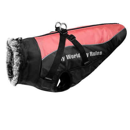 Wasserdichter Wintermantel für große Hunde – mit Geschirr, warm & winddicht