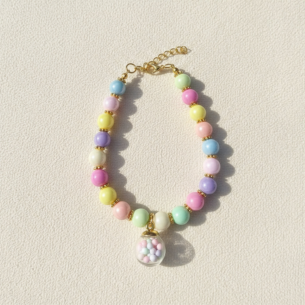 Buntes Perlen-Halsband für Hunde & Katzen – Handgefertigt, verstellbar & edles Design