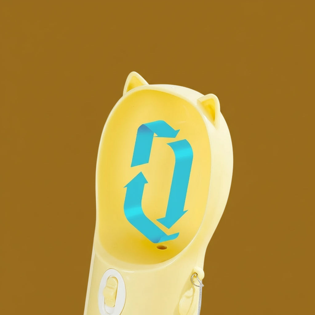 Portable Hunde Trinkflasche mit Futterbehälter | 250 ml Wasser + 180 ml Futter | Outdoor Flasche für Hunde & Katzen