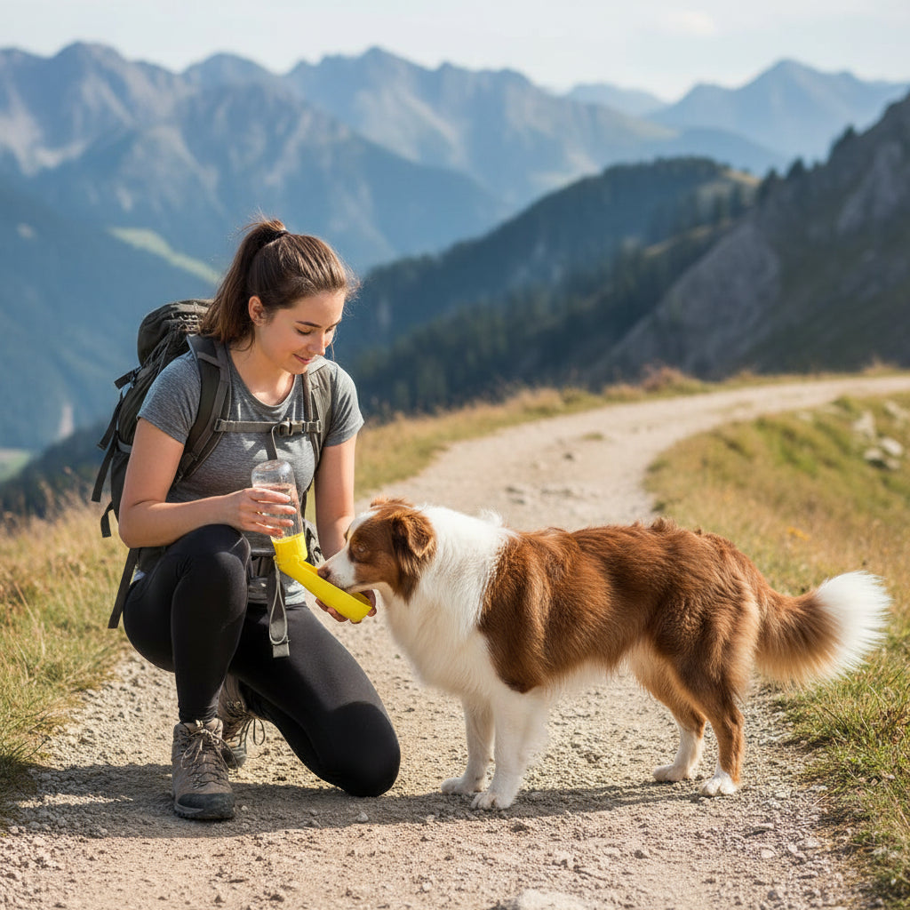 Portable Hundetrinkflasche 550 ml – Faltbar, Auslaufsicher & Ideal für Outdoor-Aktivitäten