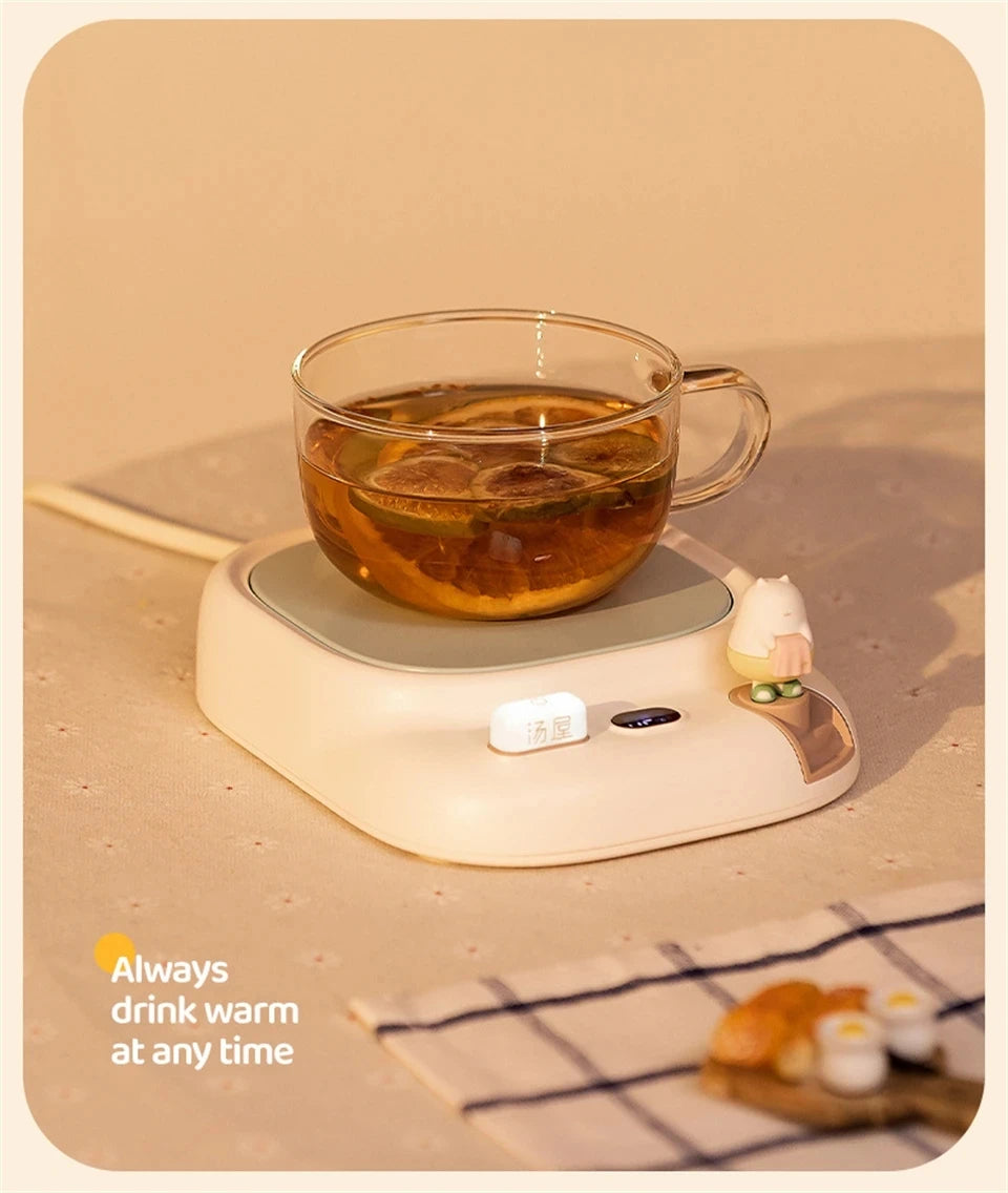 40W Tassenwärmer elektrisch - Getränkewärmer mit 4 Temperaturstufen für Kaffee, Tee & Milch