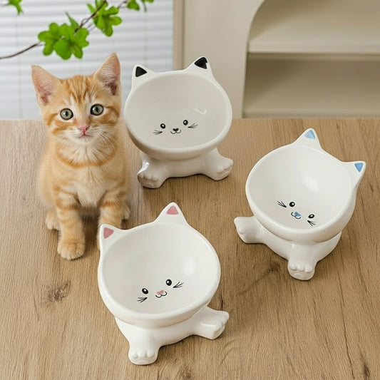 Erhöhter Katzen-Keramiknapf – ergonomischer Futternapf für Katzen & kleine Hunde