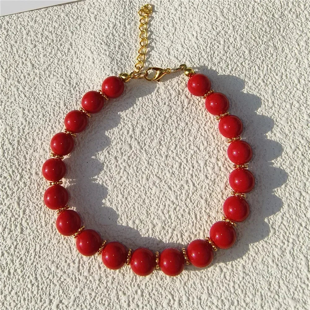 Buntes Perlen-Halsband für Hunde & Katzen – Handgefertigt, verstellbar & edles Design