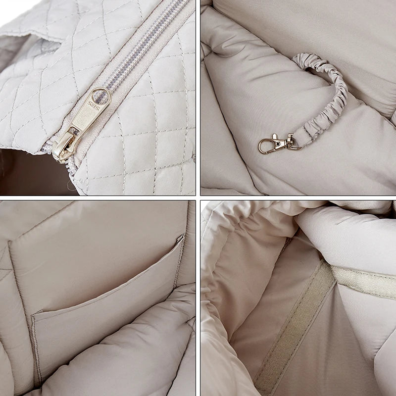 Haustier-Handtasche Katzen - Gesteppte Schultertasche für Herbst & Winter