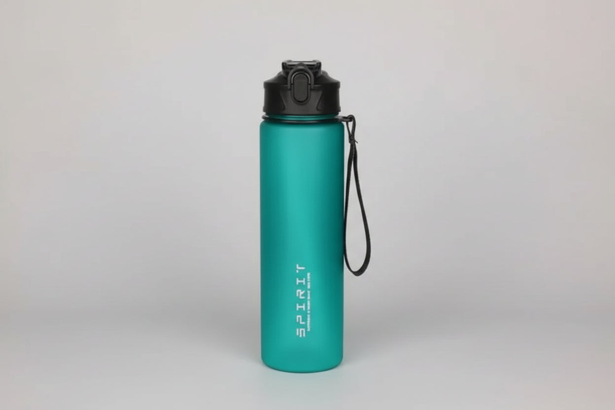 Sport-Trinkflasche 1L mit Zeitmarkierung & Strohhalm – Motivierend & Auslaufsicher