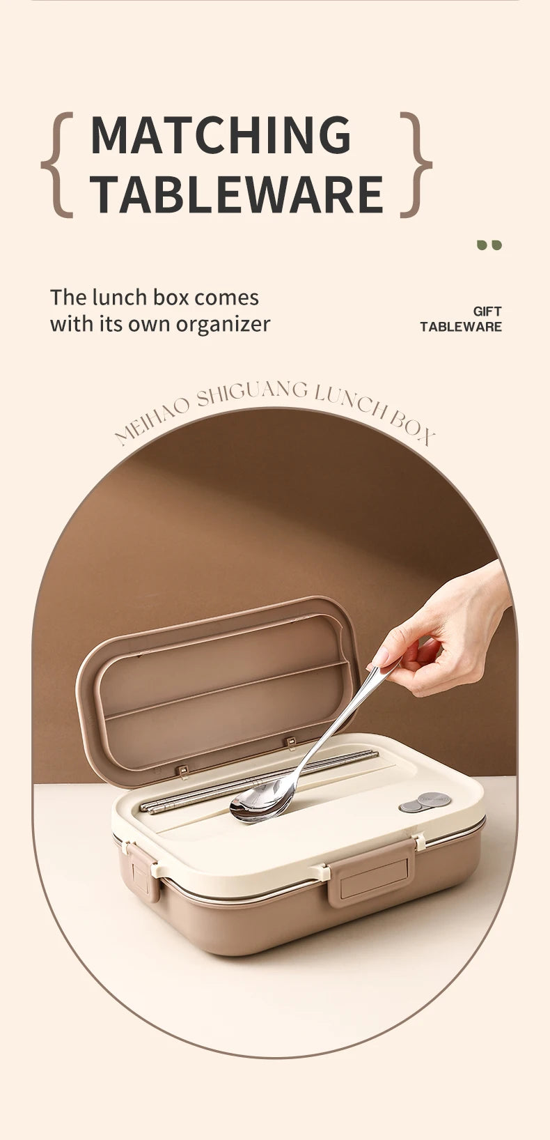 Edelstahl Lunchbox 4-Fächer mit Besteck – Auslaufsicher für Kinder & Schule