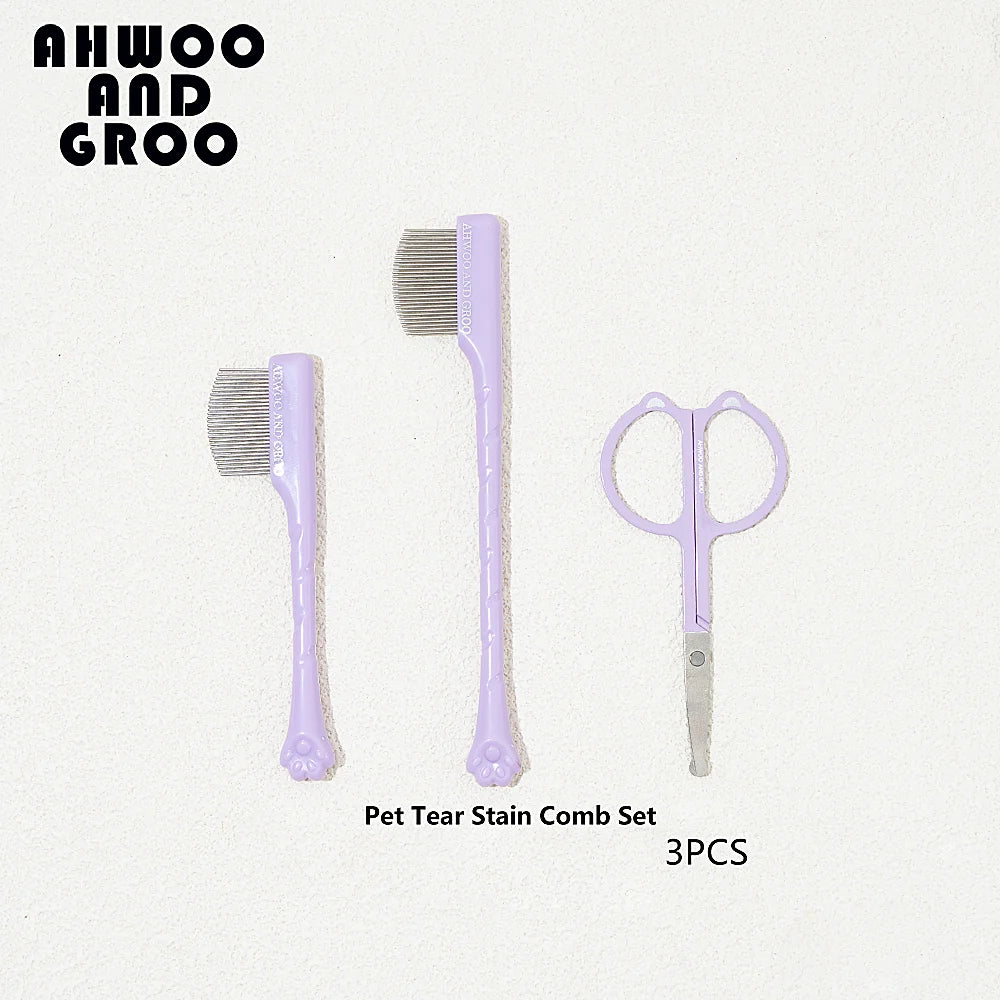 Haustier-Pflegeset 4-teilig - Kamm, Zahnbürste, Schere, Nagelknipser für Hunde & Katzen