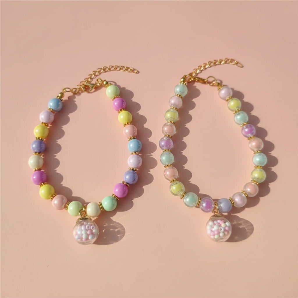 Buntes Perlen-Halsband für Hunde & Katzen – Handgefertigt, verstellbar & edles Design