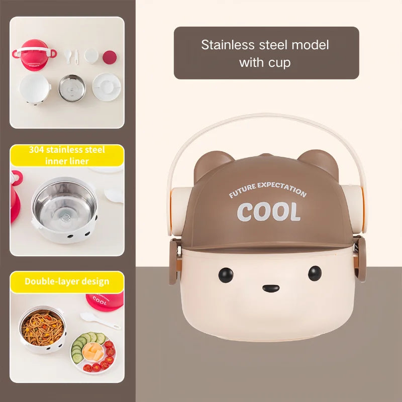 Edelstahl Lunchbox 304 - Auslaufsicher & Mikrowellengeeignet für Schule