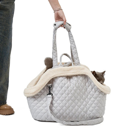 Haustier-Handtasche Katzen - Gesteppte Schultertasche für Herbst & Winter