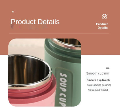 Thermische Edelstahl Lunchbox - Doppelwandig isoliert für Büro & Schule