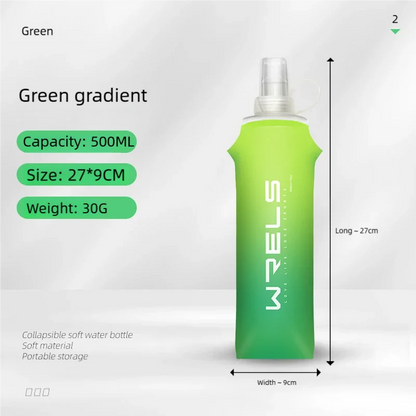 Sport TPU Faltflasche 250ml/500ml - Ultraleicht für Laufen, Marathon & Outdoor - 8 Farben