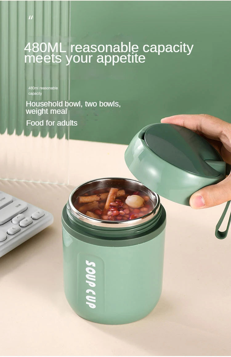 Thermische Edelstahl Lunchbox - Doppelwandig isoliert für Büro & Schule