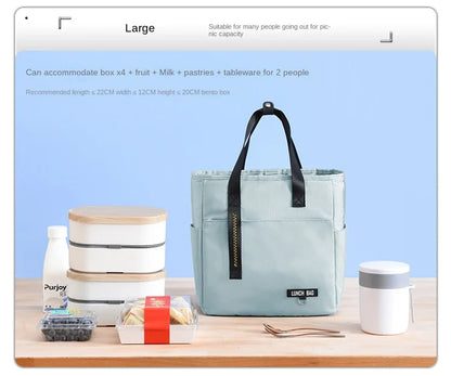 Isolierte Lunch Bag Thermotasche - Große Kapazität für Arbeit, Schule & Picknick