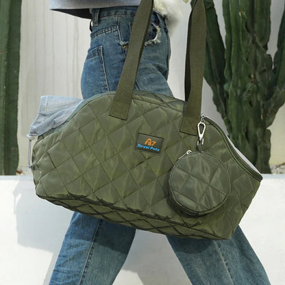 Haustier-Schultertasche Klein - Atmungsaktiv für Hunde & Katzen bis 4kg