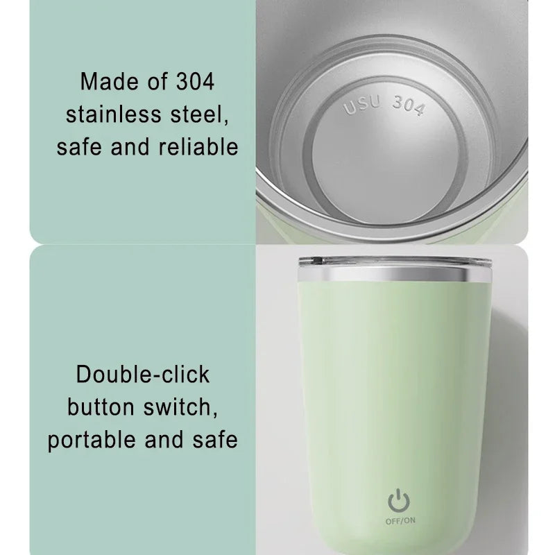 Elektrischer Selbstrührender Kaffeebecher 350ml – Automatisch, wiederaufladbar & magnetisch