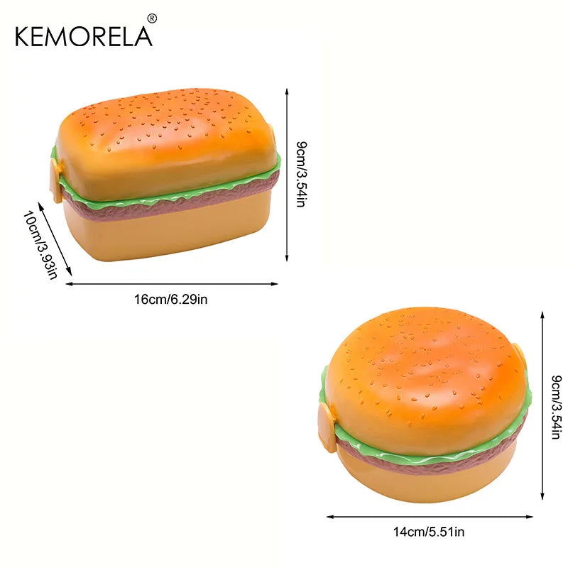 Doppelschichtige Hamburger Lunchbox – Isoliert, Mikrowellengeeignet für Kinder & Schule