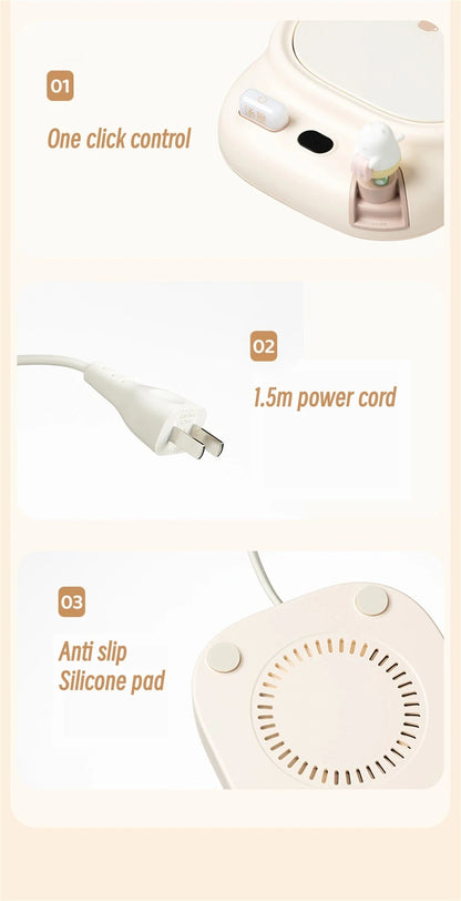 40W Tassenwärmer elektrisch - Getränkewärmer mit 4 Temperaturstufen für Kaffee, Tee & Milch