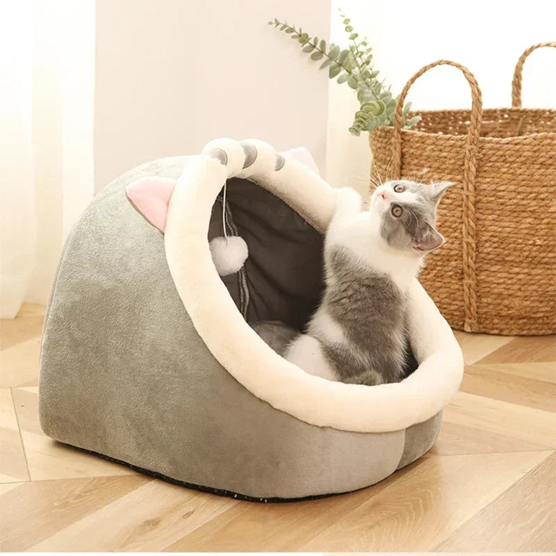 Katzenbett Kuschelhöhle - 3 Designs (Katze, Küken, Einhorn) - Weich & Waschbar