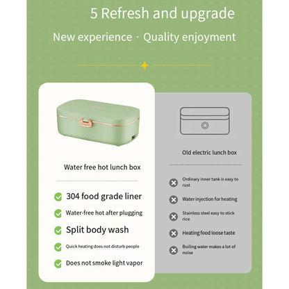 Elektrische Lunchbox - Warmhaltefunktion ohne Wasser | Edelstahl