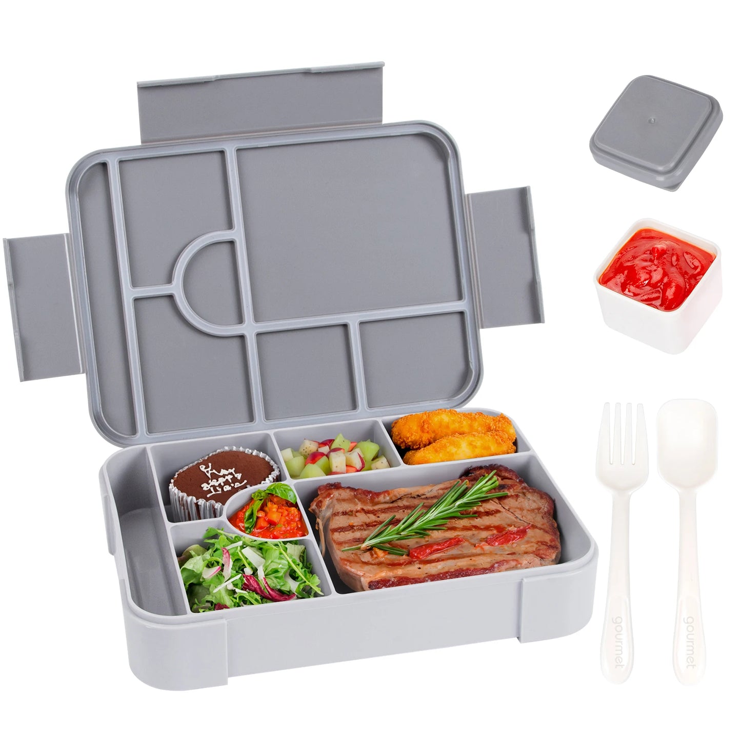 Bento Lunchbox 1330ml - Auslaufsicher mit Fächern für Büro & Schule