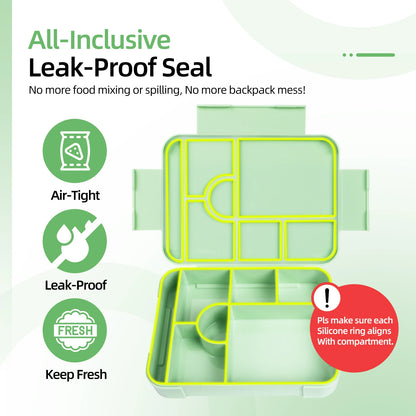 Bento Lunchbox 1330ml - Auslaufsicher mit Fächern für Büro & Schule