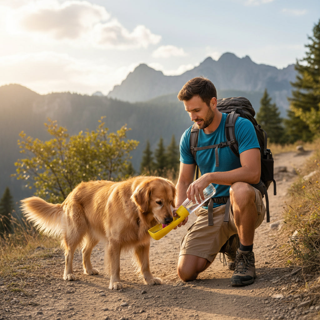 Portable Hundetrinkflasche 550 ml – Faltbar, Auslaufsicher & Ideal für Outdoor-Aktivitäten