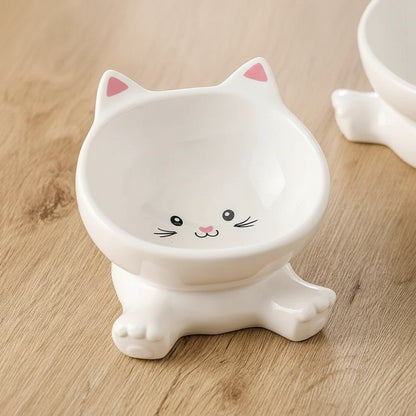 Erhöhter Katzen-Keramiknapf – ergonomischer Futternapf für Katzen & kleine Hunde