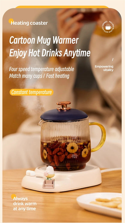 40W Tassenwärmer elektrisch - Getränkewärmer mit 4 Temperaturstufen für Kaffee, Tee & Milch