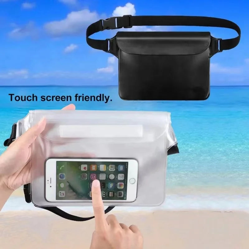 Wasserdichte Bauchtasche mit Touchscreen - 3-Fach versiegelt für Schwimmen, Strand & Wassersport