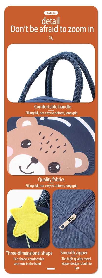 Isolierte Lunchbox-Tasche Kinder - 3D Cartoon Thermotasche für Schule