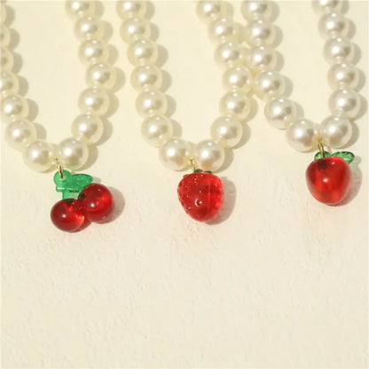 Perlen-Halsband für Haustiere – Handgefertigt, Kirsch-Design für Hunde & Katzen