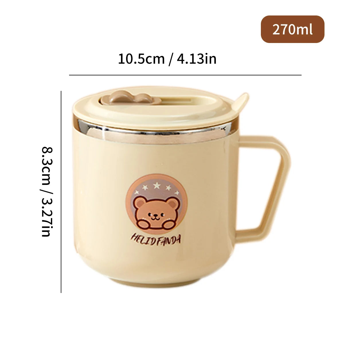 Capybara Kinder Trinkbecher 270ml - Doppelwandiger Edelstahl mit Strohhalm
