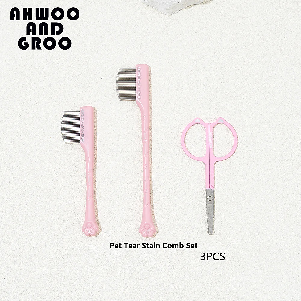 Haustier-Pflegeset 4-teilig - Kamm, Zahnbürste, Schere, Nagelknipser für Hunde & Katzen