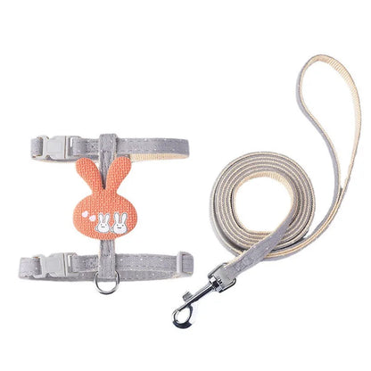 Verstellbares Cartoon-Geschirr mit Leine – Komfortable Halsung für Katzen & kleine Hunde