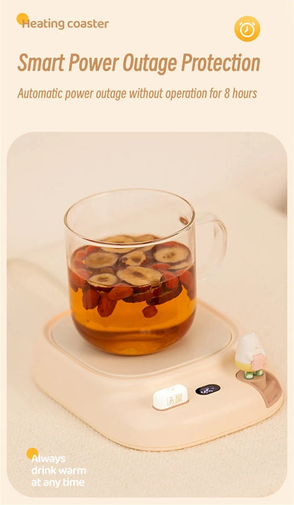 40W Tassenwärmer elektrisch - Getränkewärmer mit 4 Temperaturstufen für Kaffee, Tee & Milch