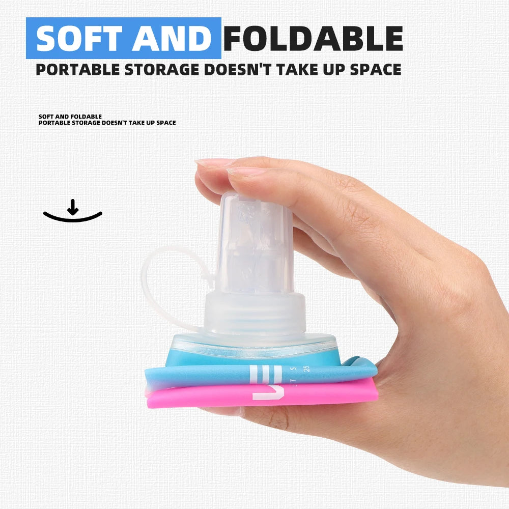 Sport TPU Faltflasche 250ml/500ml - Ultraleicht für Laufen, Marathon & Outdoor - 8 Farben