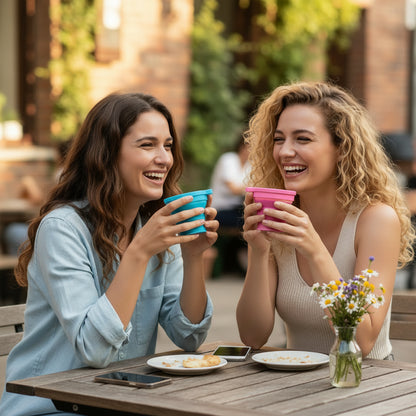 Faltbarer Silikonbecher 350ml - Ultraleicht & Platzsparend für Camping, Reisen & Outdoor