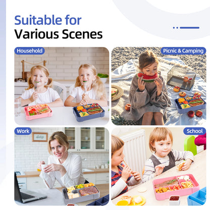 Bento Lunchbox 1330ml - Auslaufsicher mit Fächern für Büro & Schule