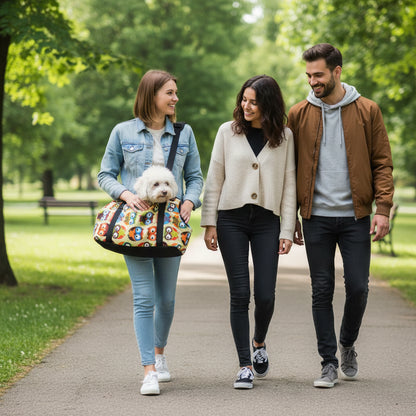 Portable Pet Sling Bag für Kleine Hunde & Katzen – Atmungsaktive Schultertasche mit Watermelon-Design