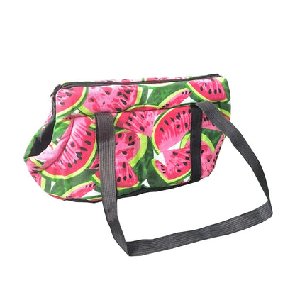 Portable Pet Sling Bag für Kleine Hunde & Katzen – Atmungsaktive Schultertasche mit Watermelon-Design