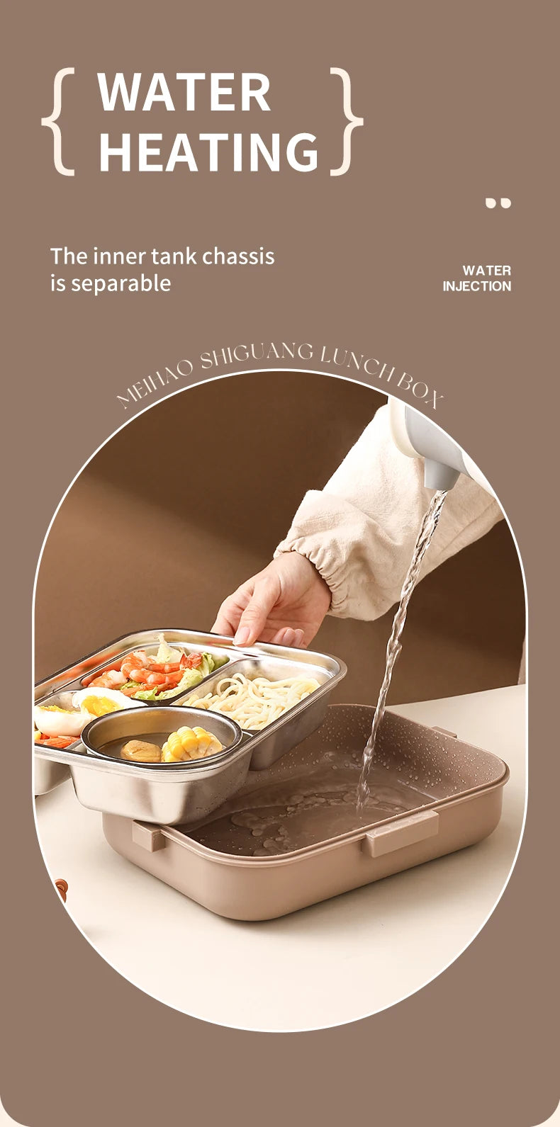 Edelstahl Lunchbox 4-Fächer mit Besteck – Auslaufsicher für Kinder & Schule