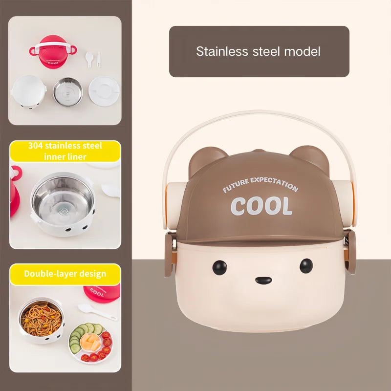 Edelstahl Lunchbox 304 - Auslaufsicher & Mikrowellengeeignet für Schule