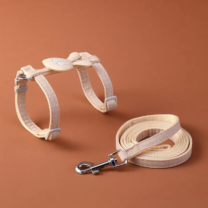 Verstellbares Katzengeschirr mit Leine – Cartoon-Design für Kätzchen & Welpen