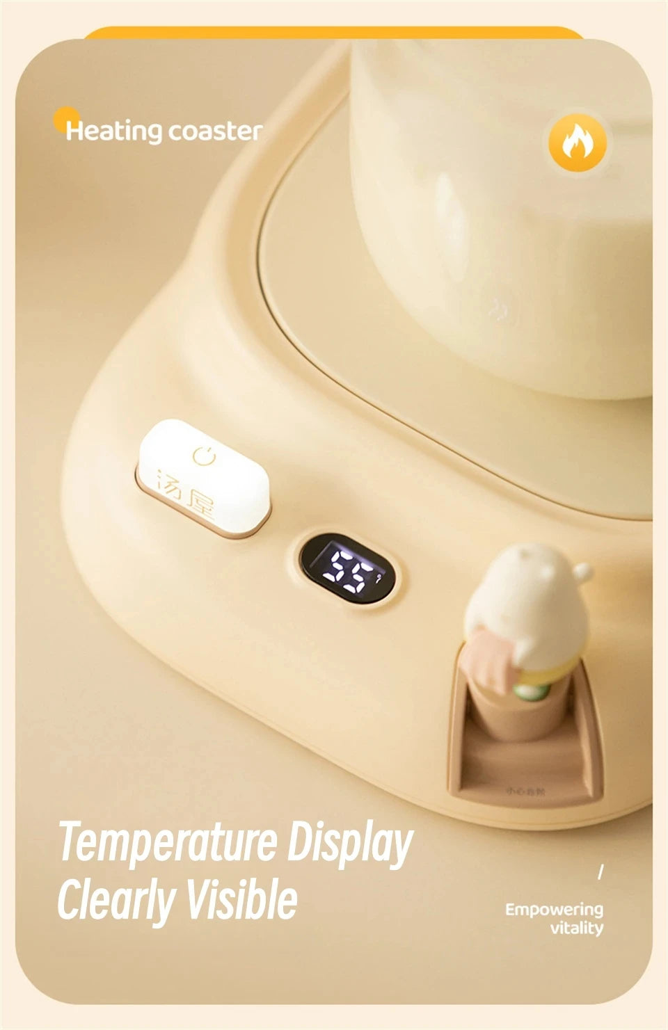 40W Tassenwärmer elektrisch - Getränkewärmer mit 4 Temperaturstufen für Kaffee, Tee & Milch