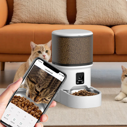 Automatischer Futterautomat 4L mit WIFI & Kamera - App-Steuerung für Katzen & Hunde